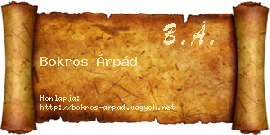 Bokros Árpád névjegykártya